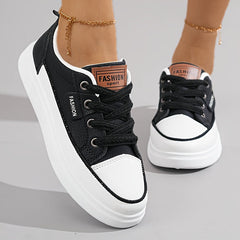 Women's Simple Sneakers, Casual Lace Up Outdoor Shoes, Women's Comfortable Low Top Shoes Plus Size