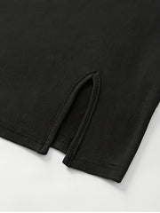 Chic Solid Split Hem Tube Dress - Flattering Strapless & Sleeveless Style - Perfect for Spring & Summer - Fashionable Womens Wardrobe Staple