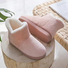 Ingvn Women Winter Slippers Warm Plush Slip-on Couples Home Floor Shoes Anti-slip Comfortable Flats Female Soft Faux Fur Boots