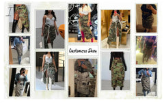 Ingvn - 2023 Summer Camo Skirt High Split Cargo Novelty Skirts for Women