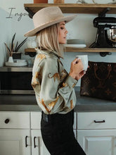 Ingvn - women satin blouse long sleeve zebra print shirts vintage office ladies tops femme chandails fashion blusa de mujer Chandails