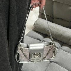 Ingvn Y2k Casual Shoulder Bag for Women Pu Leather Fashion Designer Handbag Pu Leather Daily Luxury Advanced Ladies Armpit Bag