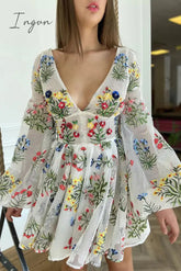 Sweet Elegant Solid Embroidered V Neck Princess Dresses