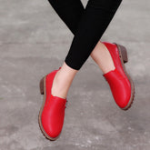 Women Flat Lace-Up Oxford Shoes Soft Leather Sneakers Low Medium Pumps Slip on Loafers Summer Footwear for Woman