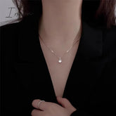 New Trendy Simple Bling Zircon Water Drop Pendant Necklace for Women Niche Design Party Jewelry Girlfriend Gifts