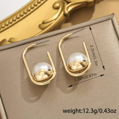 1 Pair of Exquisite Oval-Shaped Vintage-Inspired Drop Earrings - Golden Tone, Timeless Fashion Accessory, Perfect for Ladies' Daily Wear, Elegant Party Look, and Special Occasions