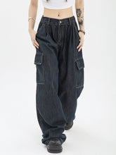 Harajuku Oversize Cargo Pants Women Japanese Streetwear Loose Wide Leg Trousers for Female Pockets Baggy Jeans Pant