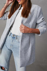 Ingvn - Casual Simplicity Solid Pocket V Neck Outerwear