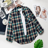 Ingvn - Plaid Shirts Womens Blouses Long Sleeve Lady Checked Tops Loose Female Outwear Casual Clothes Spring Autumn News
