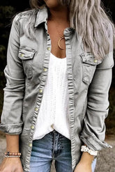 Ingvn - Fashion Long Sleeve Regular Outerwear(4 Colors)