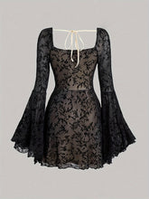 Long Sleeve Chic Off-Shoulder A-Line Dress for Women with Sexy Waist-Cinching, Tie Detail, Machine Washable