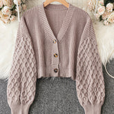 Stylish Solid Button Front Cardigan - Women's Long Sleeve Drop Shoulder Casual Outwear - Cozy Winter Clothing for Everyday Wear