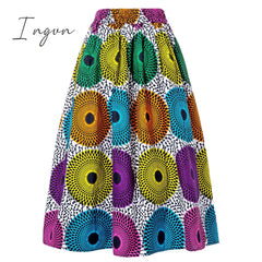 Ingvn - African Clothes For Women fashion Skirt Ladies Floral Wax Skirts Women's Sexy Midi Skirt For Party