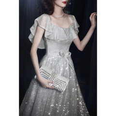 Customized Starry Evening Dress Female 2025 New Elegant Banquet Super Fairy Wedding Party Vestidos Celebrity Silver Long Slim Pr