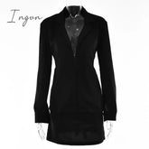 Ingvn - Turn-down Collar Button Women Two Piece Set Brown Long Sleeve Top High Waist Skirt Women Autumn Sexy Slim Office Outfits