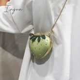 Ingvn - Cute Fruit Strawberry Heart Shape Pu Rivet Mini Fashion Ladies Chain Purse Clutch Bag Shoulder Bag Tote Female Flap Handbag Q5