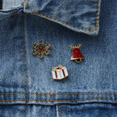 3pcs/set Christmas Gift For Women Men Brooches Enamel Pins Santa Claus Bell Elk Snowflake Xmas Tree Brooch Kids New Year Pin