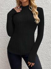 Elegant Solid Color Turtleneck Sweater for Women - Long Sleeve, Ribbed Knit, Machine Washable - Perfect for Fall & Winter, for Autumn, Spring