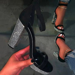 Ingvn - Women Casual Rhinestone Slip On Platform Heels