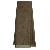 y2k Vintage A-line Skirt Retro Floral Print Loose Patchwork Long Skirts for Women Harajuku Casual Low Rise Ladies Bottoms