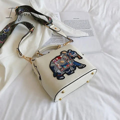 Ingvn - Designer Luxury Handbags Crossbody Bags Elephant Embroidered Bags for Women Leather Handbag Messenger Bag Purses Satchels