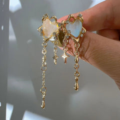 INGVN Fashion Irregular Water Drop Earrings for Woman Retro Punk Hip Hop Sliver Color Metal Geometric Earrings New Jewelry Girls Gifts