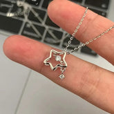 Fashion Shine Crystal Star Star Pendants Necklace For Girl Women Chains Personality Aesthetic Design Necklaces Y2k Jewelry