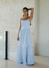 suspender dress Europe and the United States hot sexy backless straps super long cake skirt suspender dress