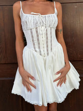 Lace Square Neck Ruffle Cami Dress