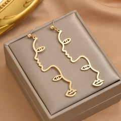 Chic Double-Face Earrings - Linear Artistry for Everyday Glamour & Nighttime Sparkle - 1 Pair - Perfect Accessory for Any Outfit