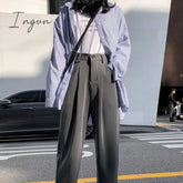 Ingvn - Women Suit Pants Spring Office Lady Long Trousers New Autumn Solid Loose High Waist Pant Vestodo Female Pants
