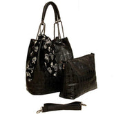 INGVN Japanese Sweet Ribbon Kawaii Trendy Shoulder Bags Personality Skull Y2k Aesthetic Tote Streetwear Women's Handbags