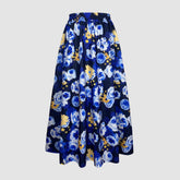 Floral Print Flared Swing Skirt, Elegant High Waist Midi Skirt, Women's Clothing