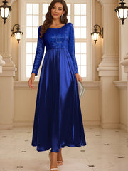 Wedding Guest Dresses Cocktail Dresses Women's Sequin Long Sleeve Evening Gowns