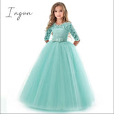 Ingvn - Teen Girl Evening Party Long Dress 5-14Y Girl Formal School Ceremony Outfit Kids Christening Costume White first Communion Dress