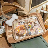 Ingvn Corduroy Casual Womens Shoulder Bag Japanese Style Vintage Fashion Lolita Jk Handbag Transparent Daily Female Ita Bag