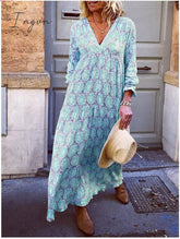 Ingvn - V Neck Pink Women Dresses Holiday Holiday Floral Dresses