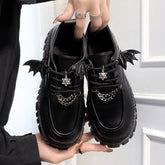 Metal Chain Platform Lolita Gothic Shoes Woman Spring College Style Patent Leather Pumps Women Japan School Uniform Shoes