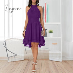 Ingvn - Slim fit round neck sleeveless dress