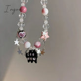 Fashion Cute Cat Y2k Sweet And Cool Hot Girl Star Bracelet For Women Crystal Beaded Double Layer Stacked Bracelet Party Gift