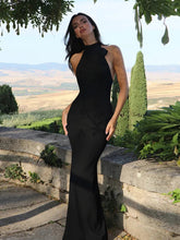 Flower Sleeveless Sexy Maxi Dress For Women Gown Fashion Halter Backless Bodycon Evening Club Long Dress Vestido