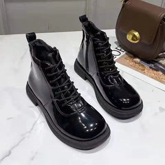 Ingvn Female Ankle Boots Waterproof Booties Elegant with Low Heels Footwear Round Toe Short Shoes for Women Work Y2k Autumn Trend