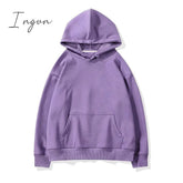 Ingvn - Women Unisex Couple Fleece 100% Cotton Suits 2 Pieces Sets Casual Tracksuit Hoodies Sweatshirt Pants Plus Size