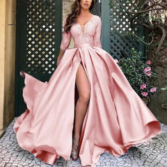Ingvn - High Quality Woman Evening Dress For Wedding Sexy V-Neck Long Lace Dresses Trailing Party Plus Size Women Dresses Vestidos