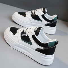 Spring Collection - Womens Fashion Sneakers - Stylishly Simple & Versatile - Non-slip Flat Sole for Outdoor Adventures - Comfortable Lace-up Design