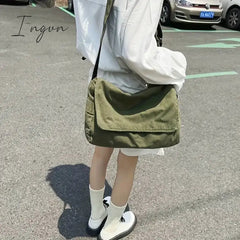 Ingvn - Women's Messenger Bag Vintage Handbag Canvas Teenager Shoulder Tote Bags Casual Handbag Crossbody Handbags