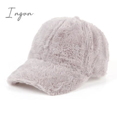 Ingvn - Women Winter Baseball Cap Wool Thicken Warm Casual Cute Elegant Cap Solid Casual Fashion Sports Trucker Korean Snapback Bone Cap