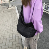Ingvn - Denim Women's Bag 2024 New Eco Reusable Ladies Handbags Canvas Shopping Travel Shoulder Bags Unisex Jeans Crossbody Bag Shoppers