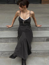 Lace Patchwork Printed Long Dress For Women Summer Slim Fashion V-Neck Spaghetti Backless Dress Female Halter Dresses