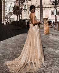 Ingvn - Sexy Spaghetti Strap Gold Sequin Metallic Dresses for Women Fashion Elegant Night Club Party Evening Maxi Dress Vestidos